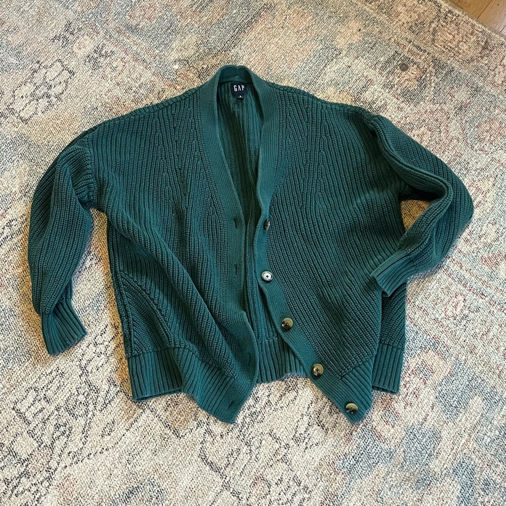 GAP Women’s Dark Green Cardigan Sweater